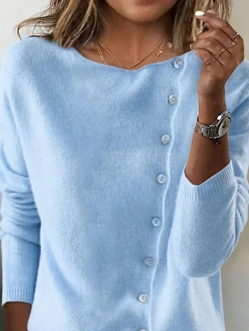 Clarwyn™ | Plain Blue Sweater