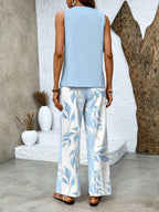 Juliette™ Elegant Two-Piece Set | Flowing Blouse and Wide-Leg Trousers