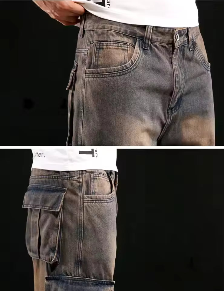 VINTAGE DENIM CARGO PANTS