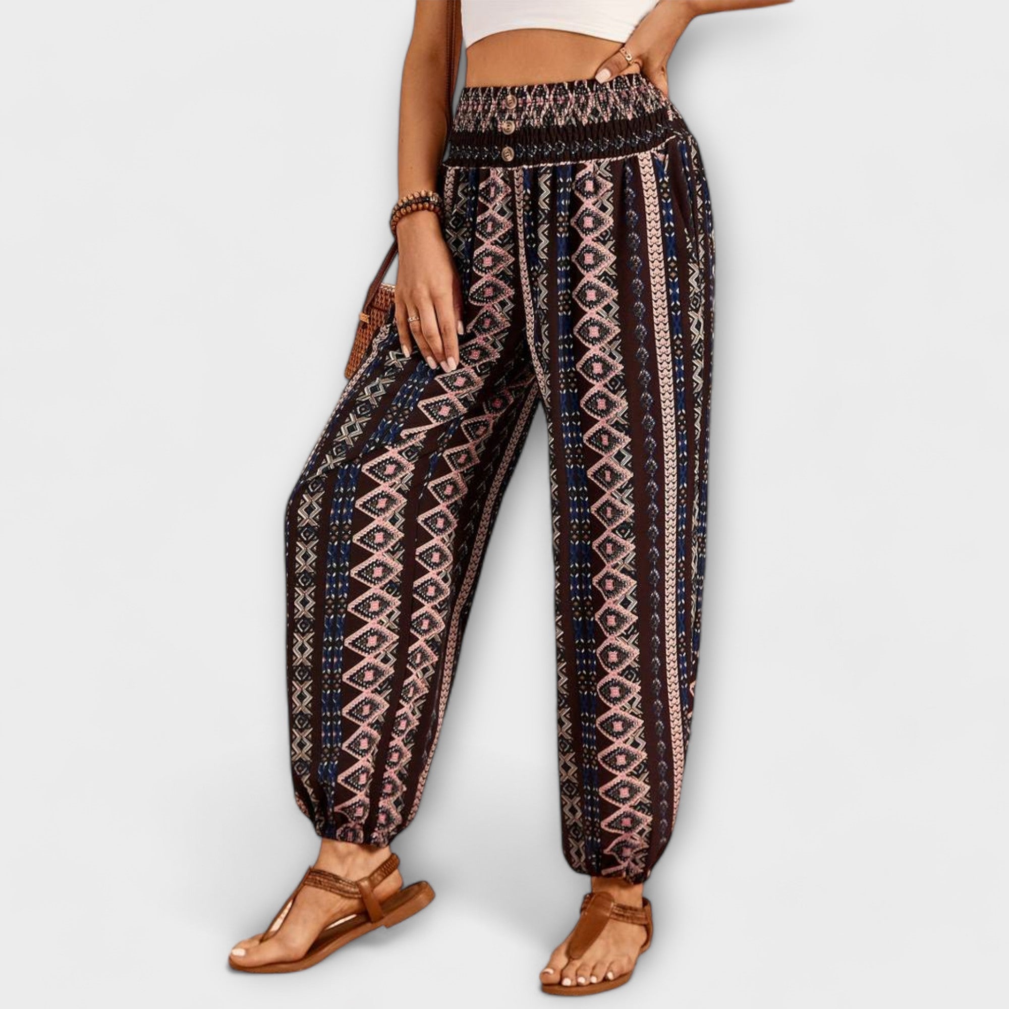 Vanessa | Trousers with Ethnic Graphic