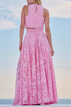 Larissa™ Embroidered Top & High-Waist Maxi Skirt Set