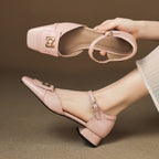 Elvane Buckle Leather Mary-Janes