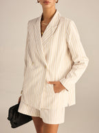 Striped Double-Breasted Blazer