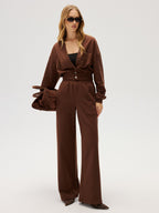 Elastic-Waist Straight-Leg Sweatpants