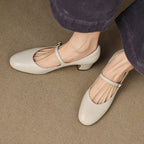Corinne Leather Round-Toe Mary Jane