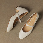 Corinne Leather Round-Toe Mary Jane