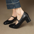 Corinne Leather Round-Toe Mary Jane