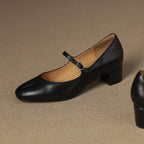 Corinne Leather Round-Toe Mary Jane