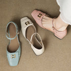 Elvane Buckle Leather Mary-Janes