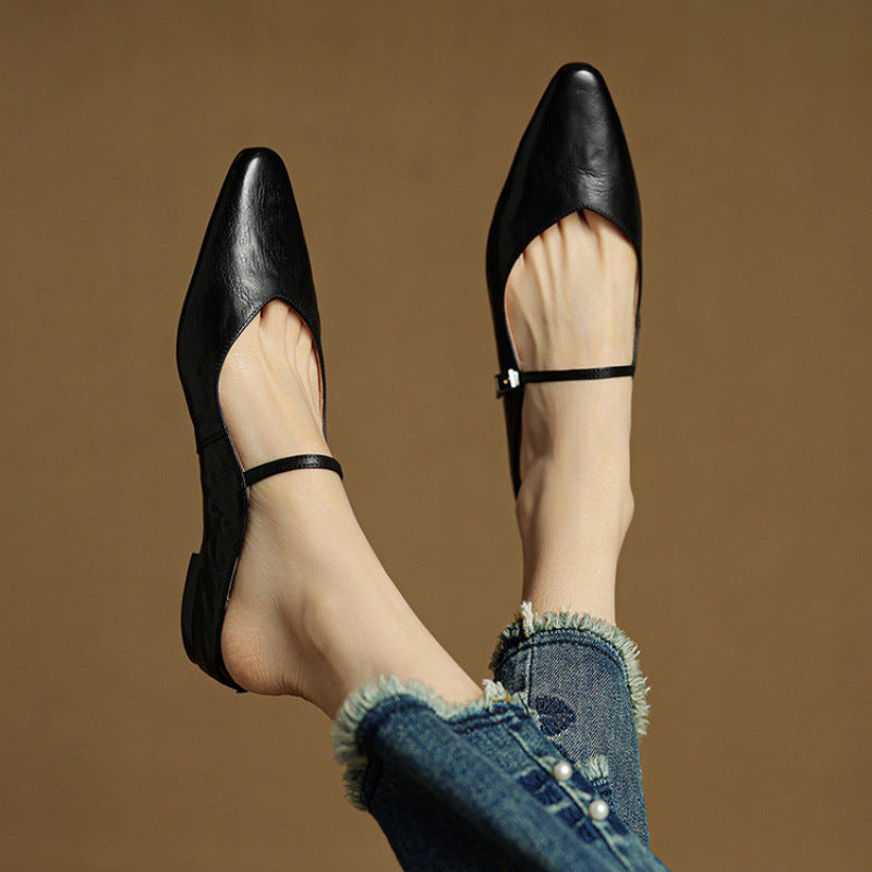 Talia Genuine Leather Mules