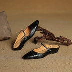 Talia Genuine Leather Mules