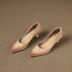 Calenne Leather Kitten Heels