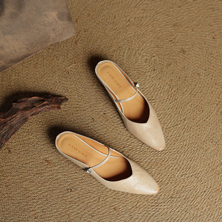Talia Genuine Leather Mules