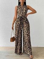 Frankie™ Leopard Jumpsuit | Sleeveless Deep V-Neck Jumpsuit