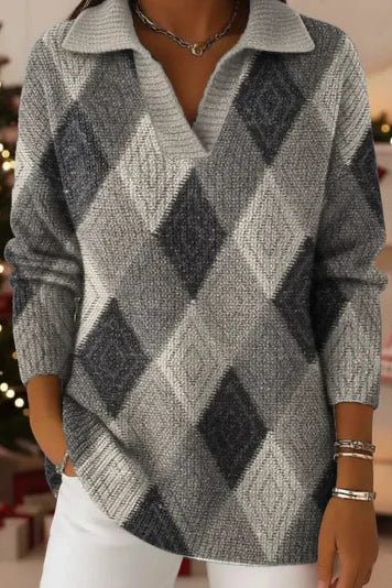 Lissara™ | Argyle Textured Sweater