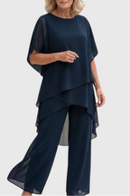 Linda | Suit with draped palazzo pants