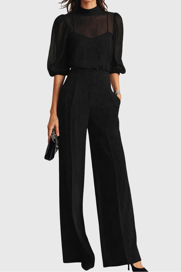 Elodie | Top And Wide-leg Pants Three-piece Set