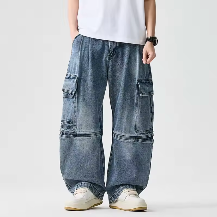 MODERN WIDE-LEG DENIM PANTS