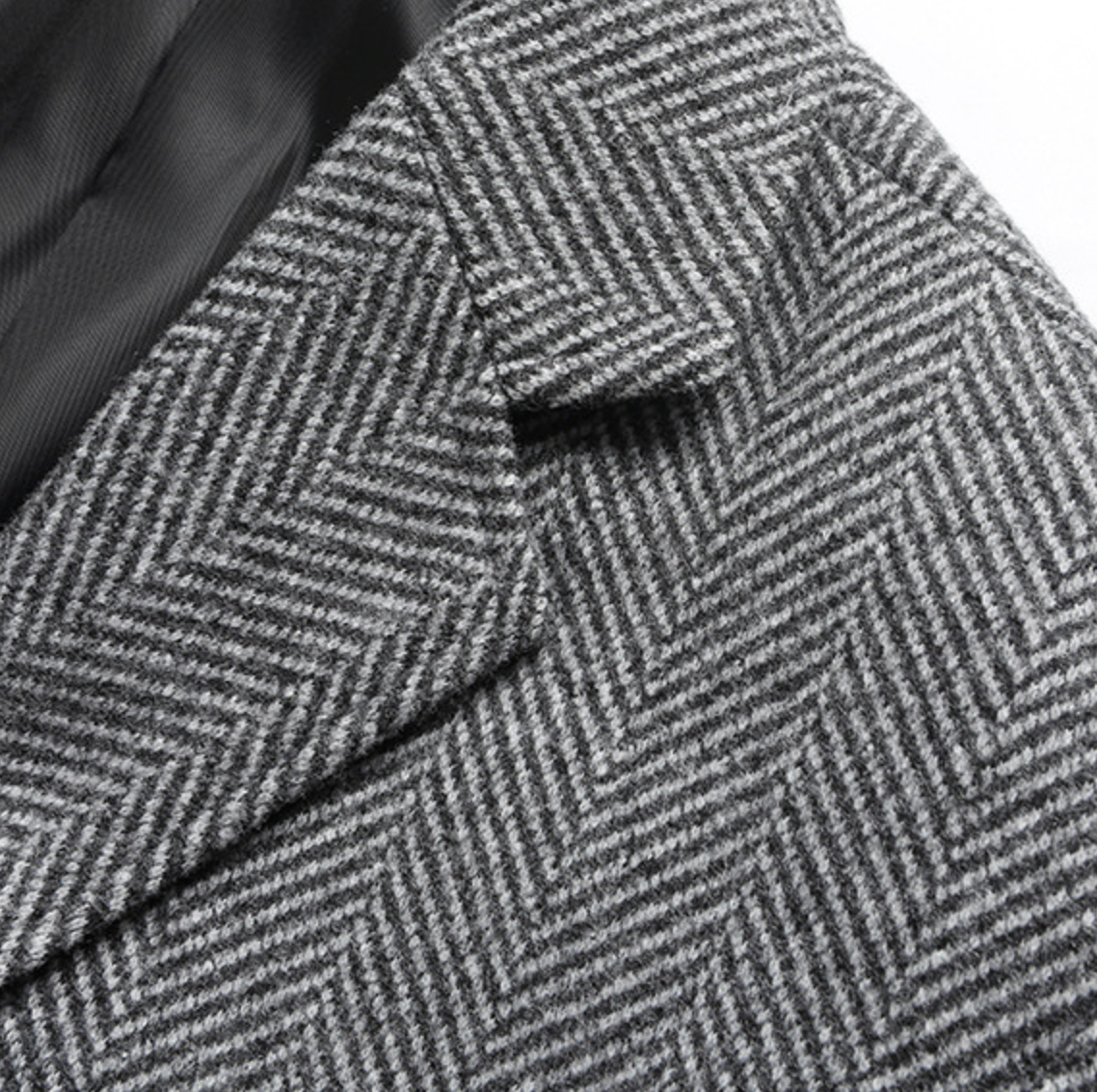 HERRINGBONE WOOL BLAZER