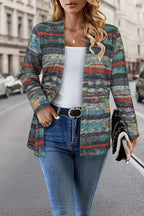 Eleanora™ | Striped Open Front Cardigan