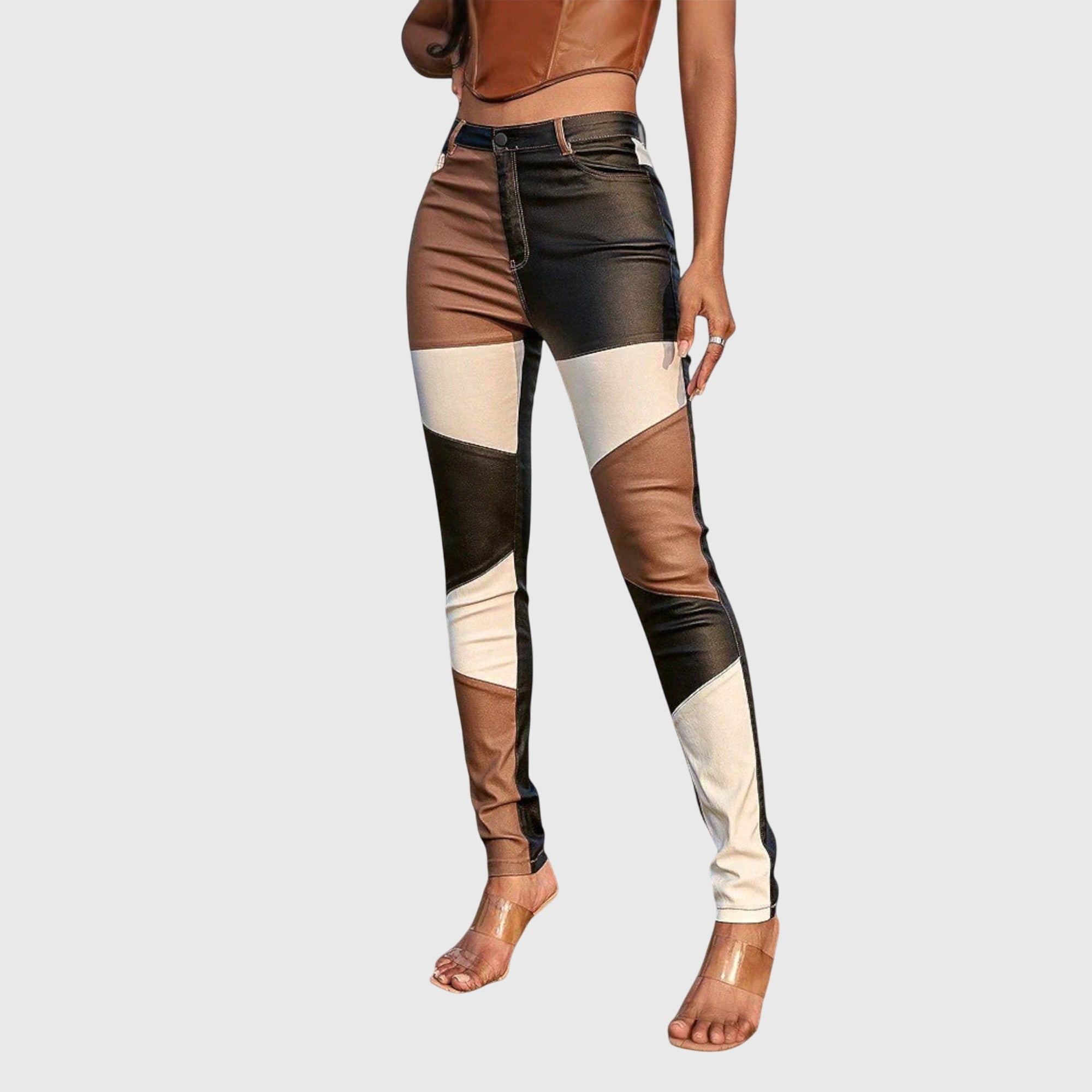 Brianna | Tube Pants with Colour Block Pattern