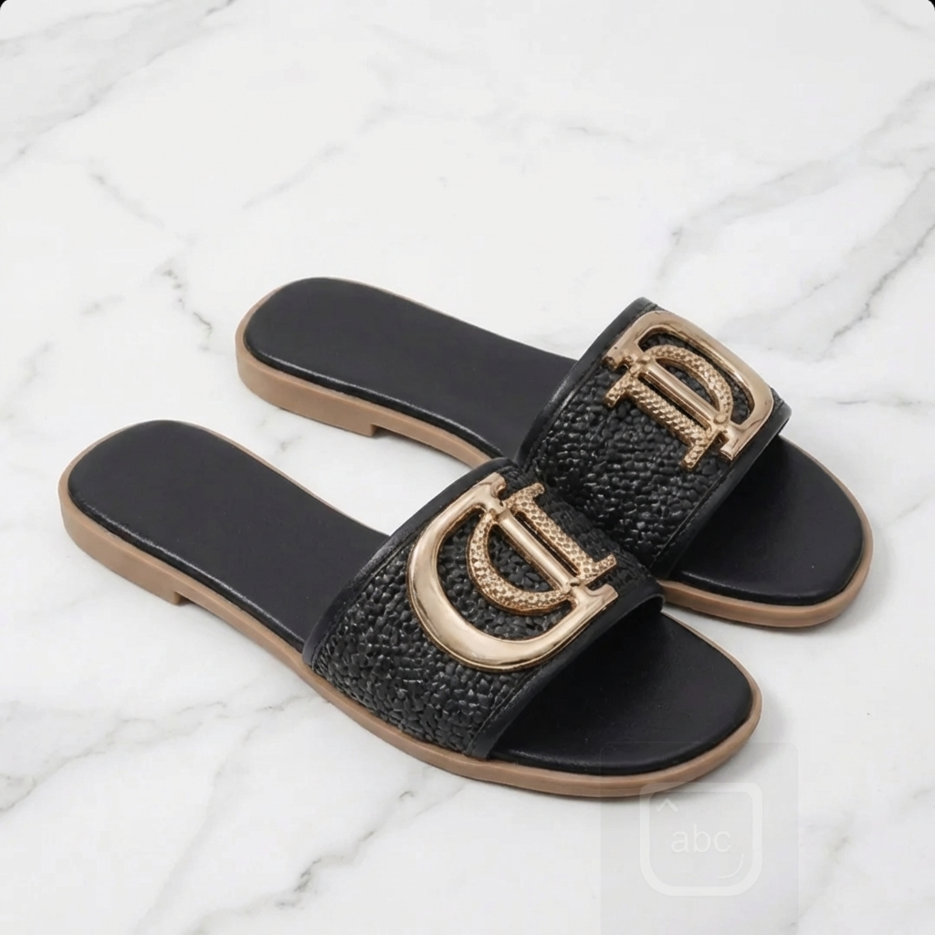 D’Or Leather Slides