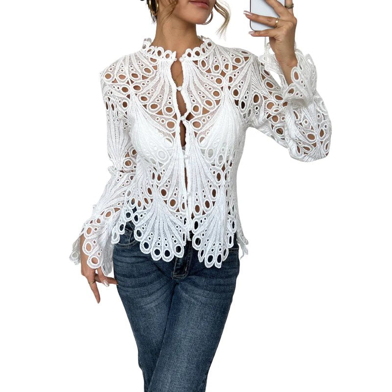 Luna™ | Modern Hollow Detail Blouse